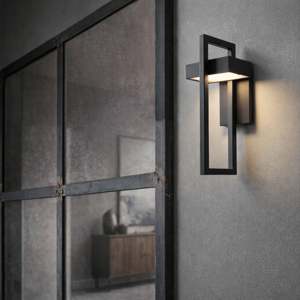Moderne værbestandig vegglampe svart utendørs lykt IP65 hagespot