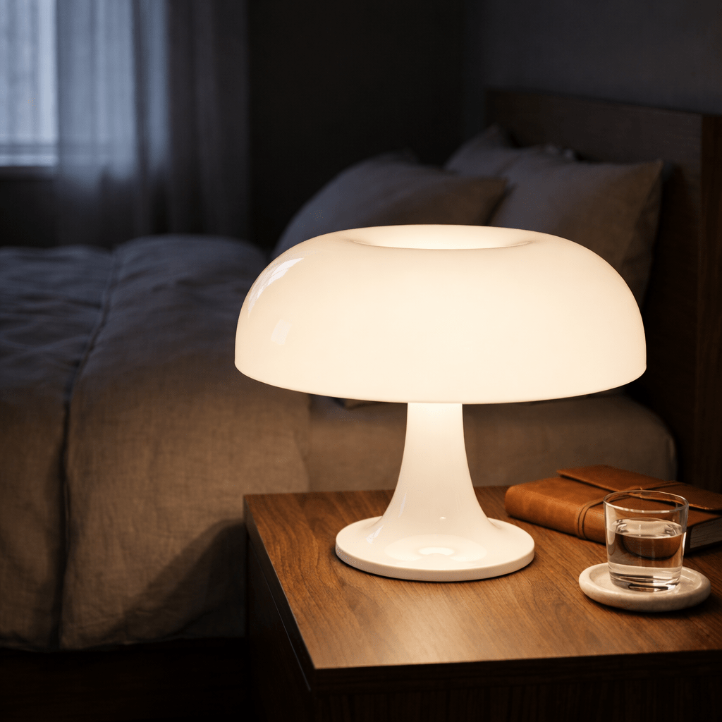 Aurora sopp ABS nattbordslampe i Bauhaus-stil USB C dimming skrivebordslampe