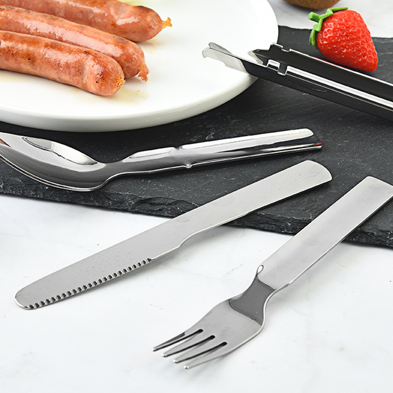 Outdoor Foldable Cutlery Set Stainless Steel 4 Tools