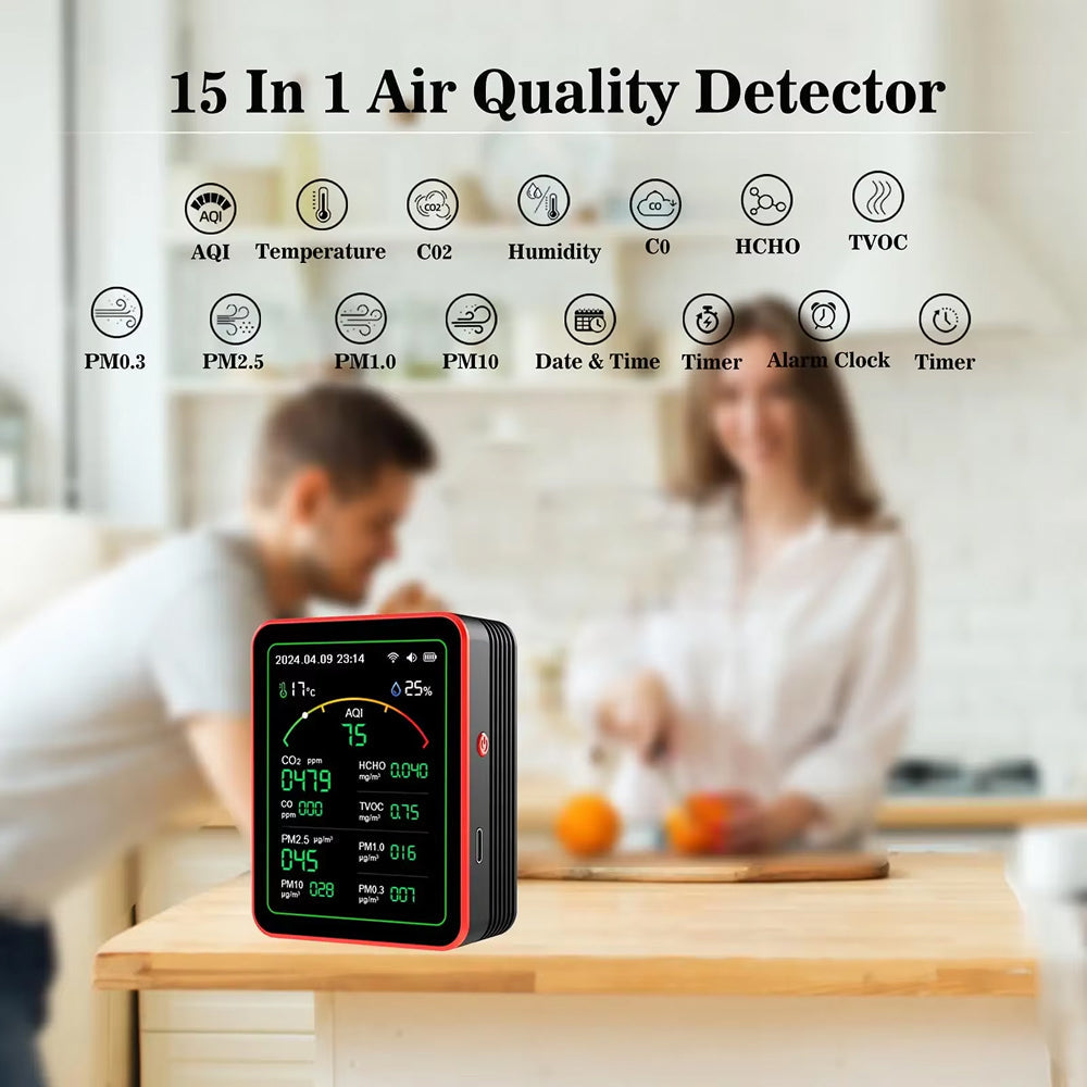 Ev İçin Kompakt CO2 Monitörü, İç Hava Kalitesi İçin
