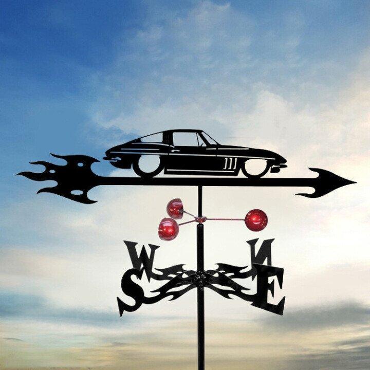 Weather Vane In Metal Construction With Animal Silhouette For Garden Or Roof