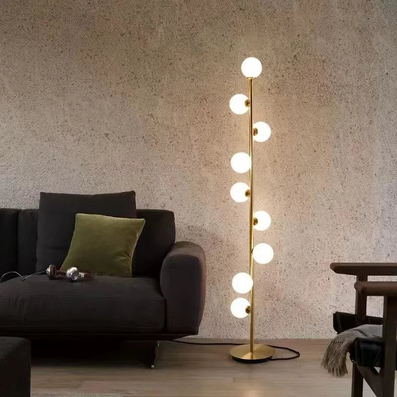 Arbor skleněná koule stojací lampa minimalistická LED více koulí