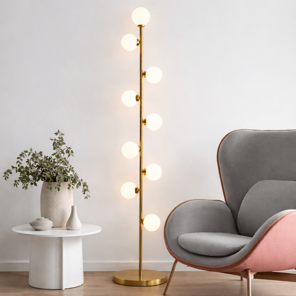 Arbor skleněná koule stojací lampa minimalistická LED více koulí