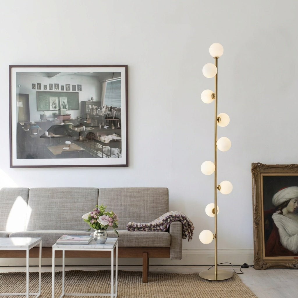 Arbor skleněná koule stojací lampa minimalistická LED více koulí