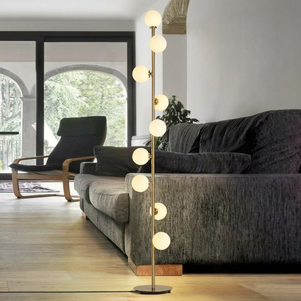 Arbor skleněná koule stojací lampa minimalistická LED více koulí