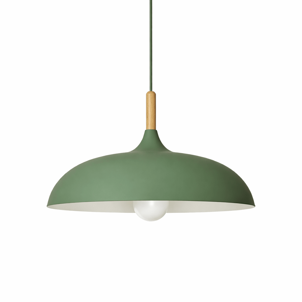 Skandinavisk tre- og jernpendellampe for kjøkkenøy