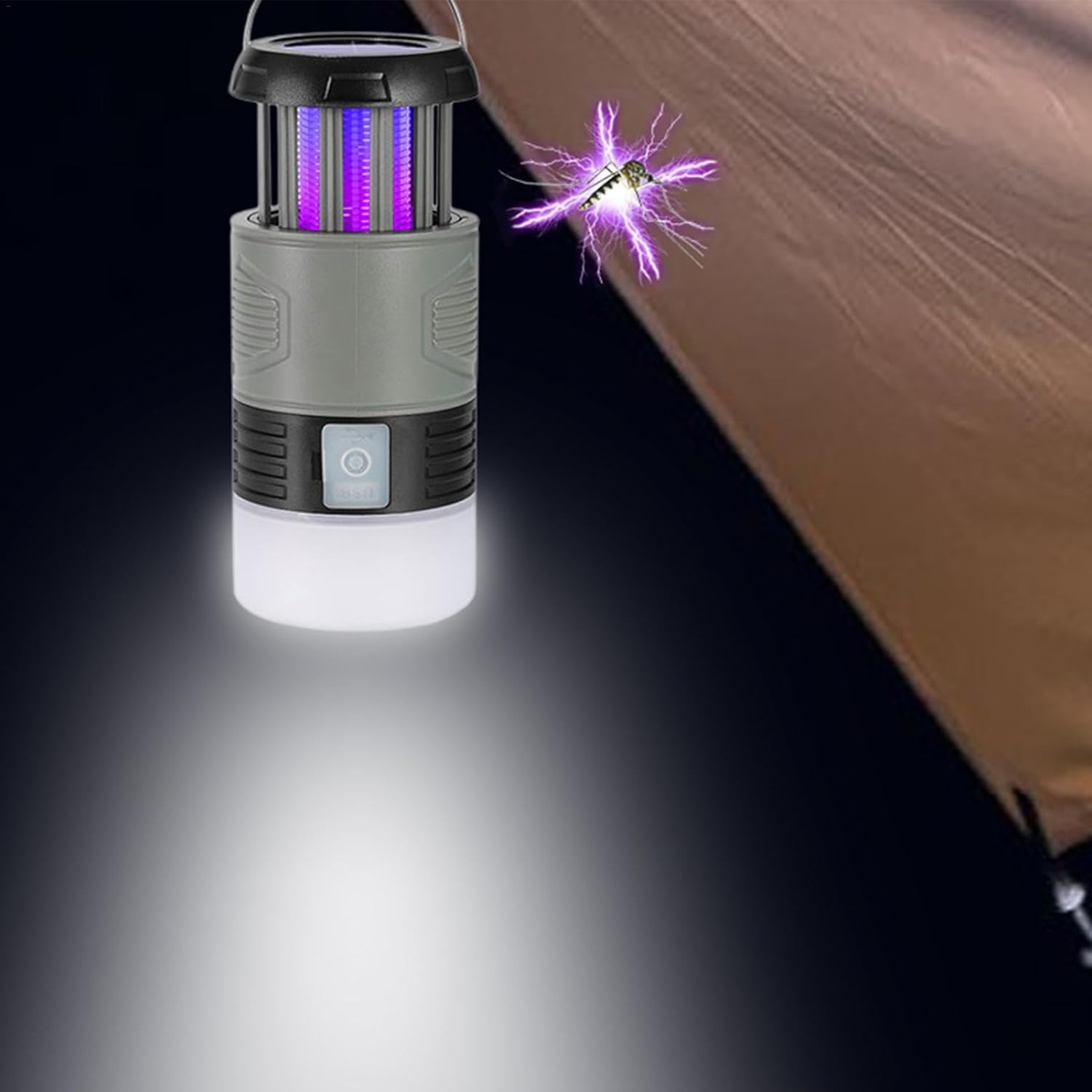 Solar Powered Insect Trap With UV Light And LED Flashlight