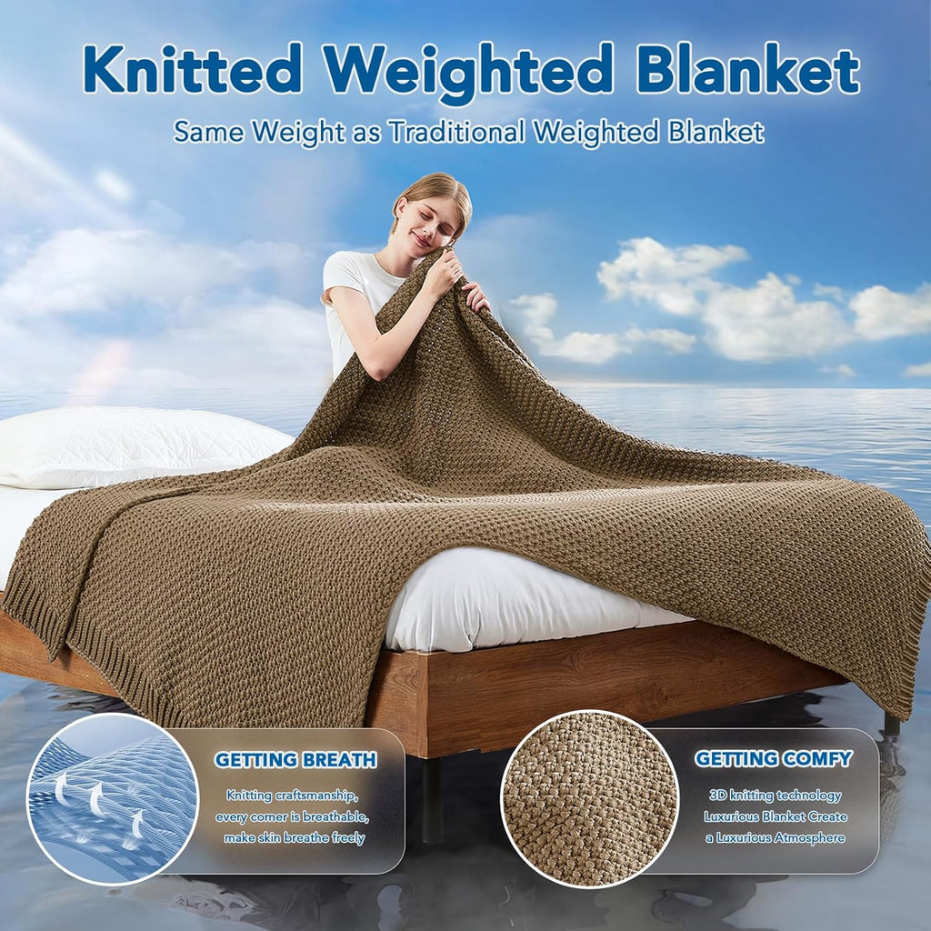 Cozy Comfort Weighted Blanket With Cooling Microfiber For Year Round Comfort