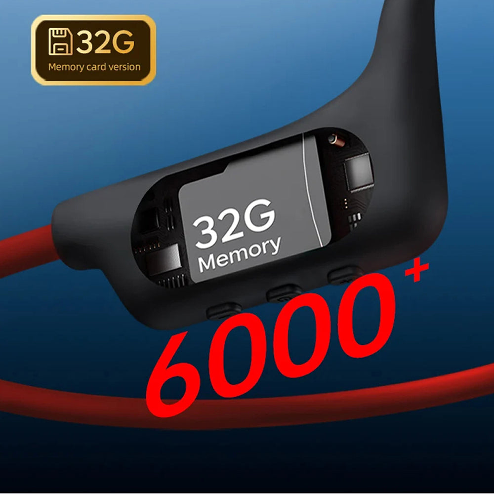 Kemik İletimli Yüzme Kulaklıkları, IPX8 Su Geçirmez, 32GB, 12 Saat Pil, MP3 Bluetooth