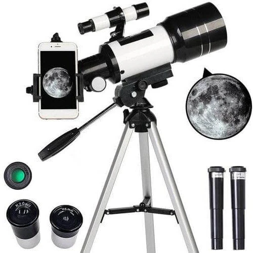 Entdecken Sie mühelos die Sterne – Professionelles Teleskop mit Stativ und 150-fachem Zoom zur Mondbeobachtung