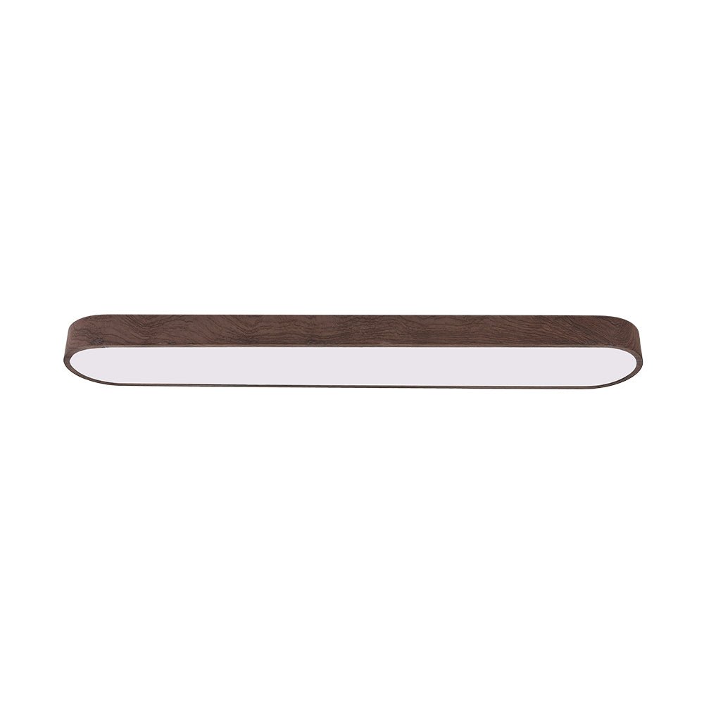 Nordic Glow LED Ceiling Flush Mount Oval with Wood Accent