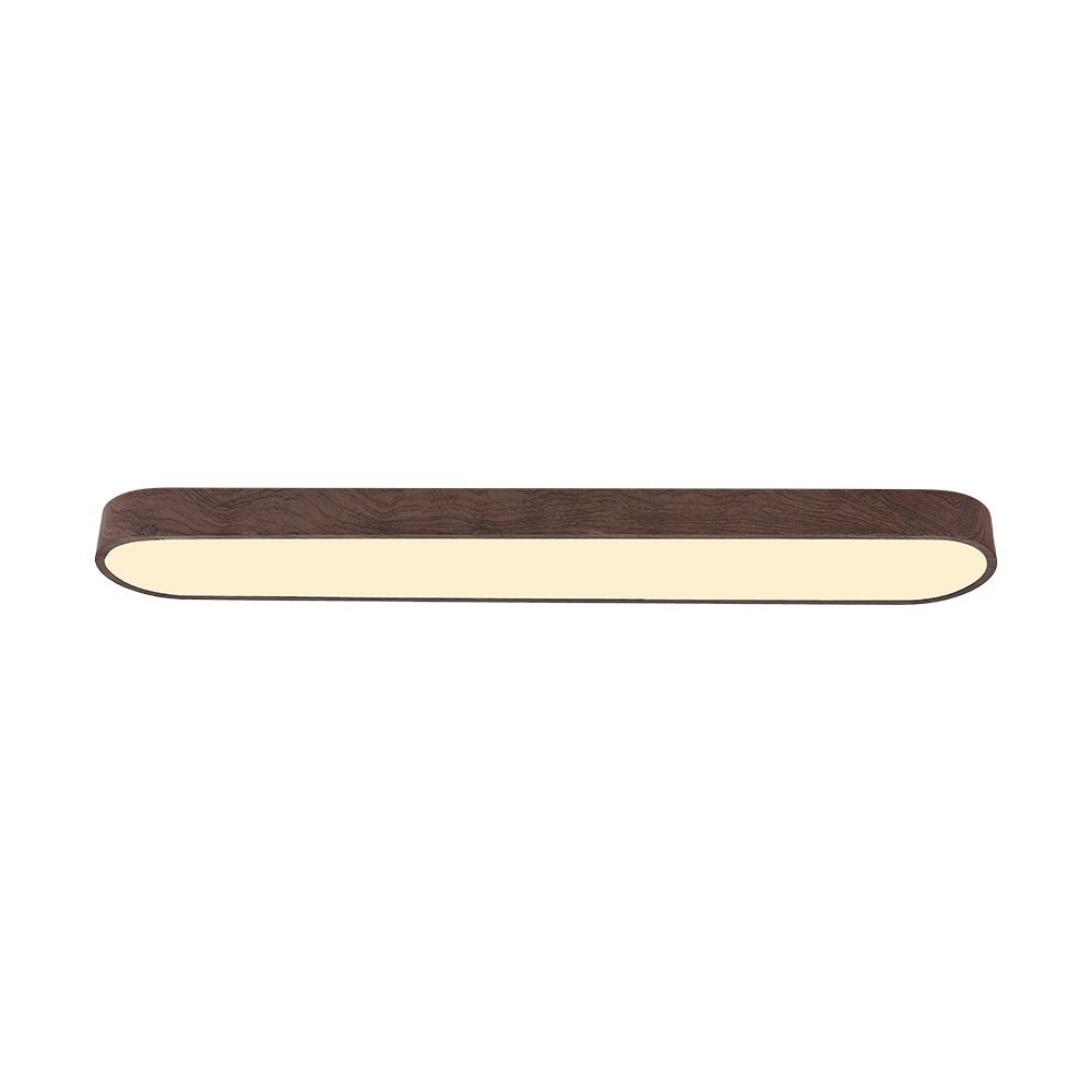 Nordic Glow LED Ceiling Flush Mount Oval with Wood Accent