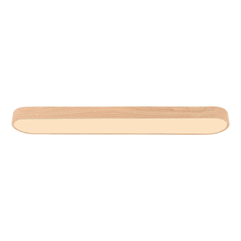 Nordic Glow LED Ceiling Flush Mount Oval with Wood Accent
