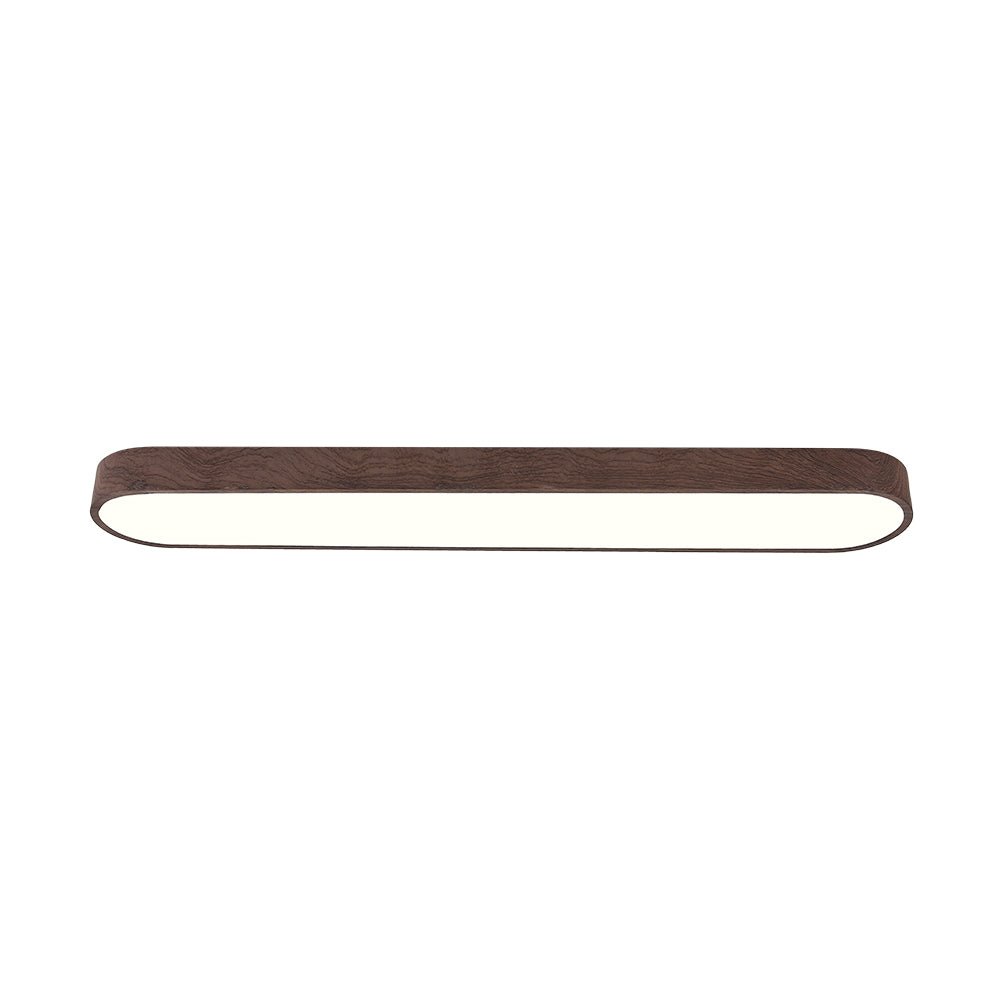 Nordic Glow LED Ceiling Flush Mount Oval with Wood Accent