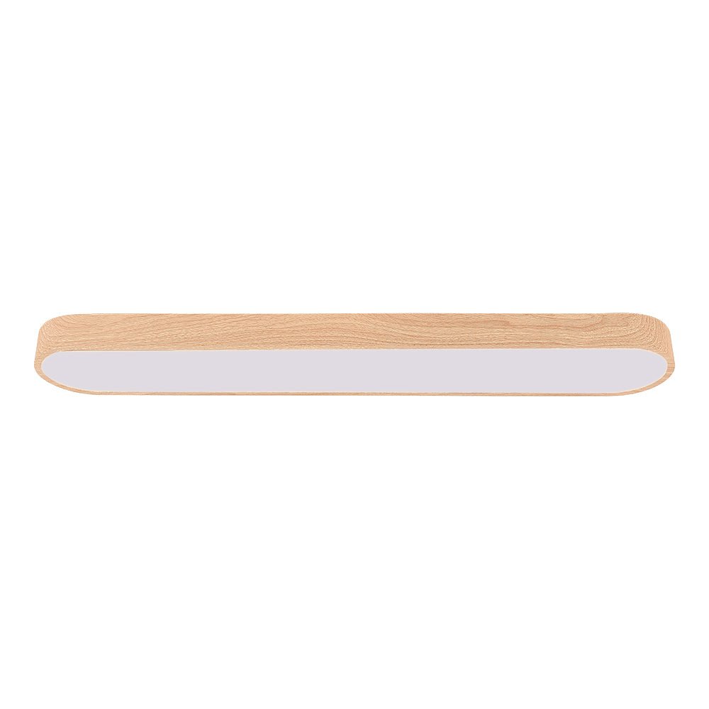 Nordic Glow LED Ceiling Flush Mount Oval with Wood Accent