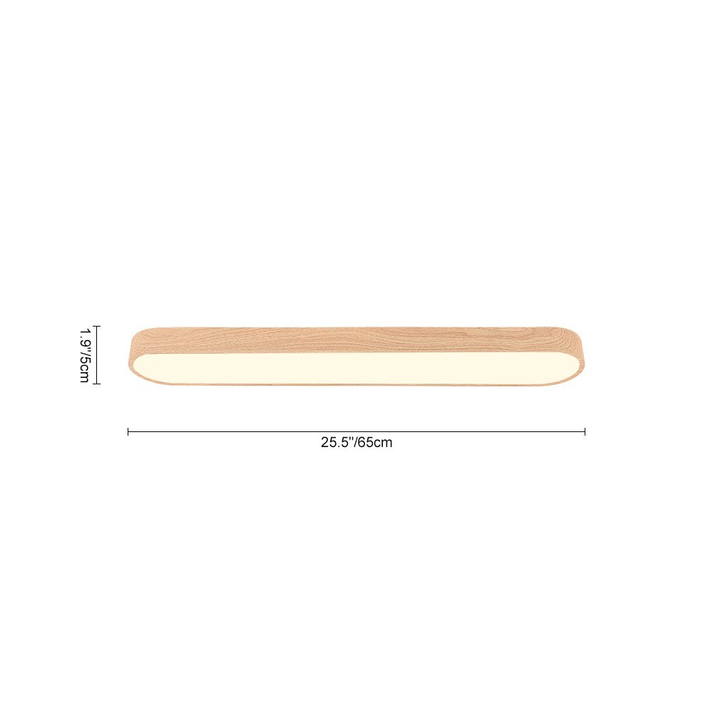 Nordic Glow LED Ceiling Flush Mount Oval with Wood Accent