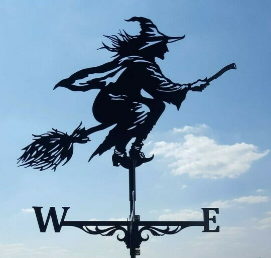 Weather Vane In Metal Construction With Animal Silhouette For Garden Or Roof