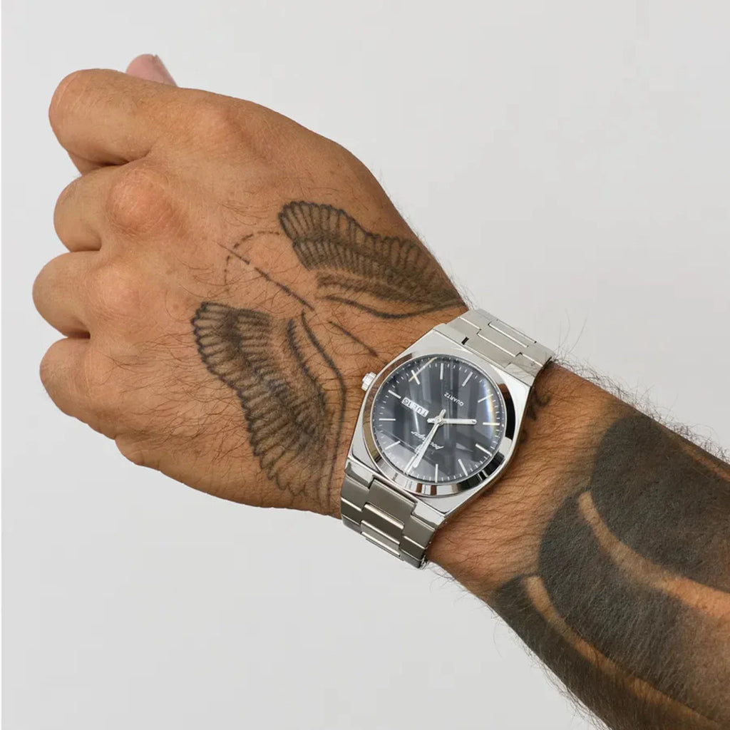 Ceas multifuncțional din lemn de stejar, cuarț, grosime 41 mm
