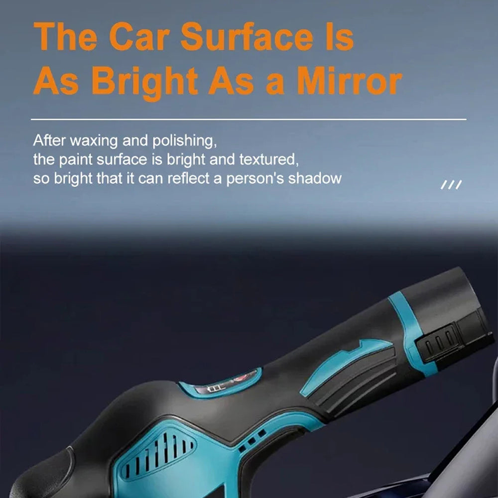 Lucidatrice per auto cordless con doppia azione e trasmissione orbitale, 8 velocità, batteria 12V