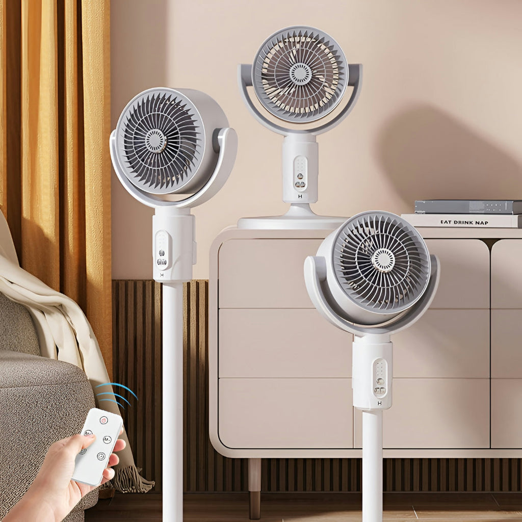 Pěti rychlostní stojanový ventilátor v bílé barvě s oscilací pro domácí použití