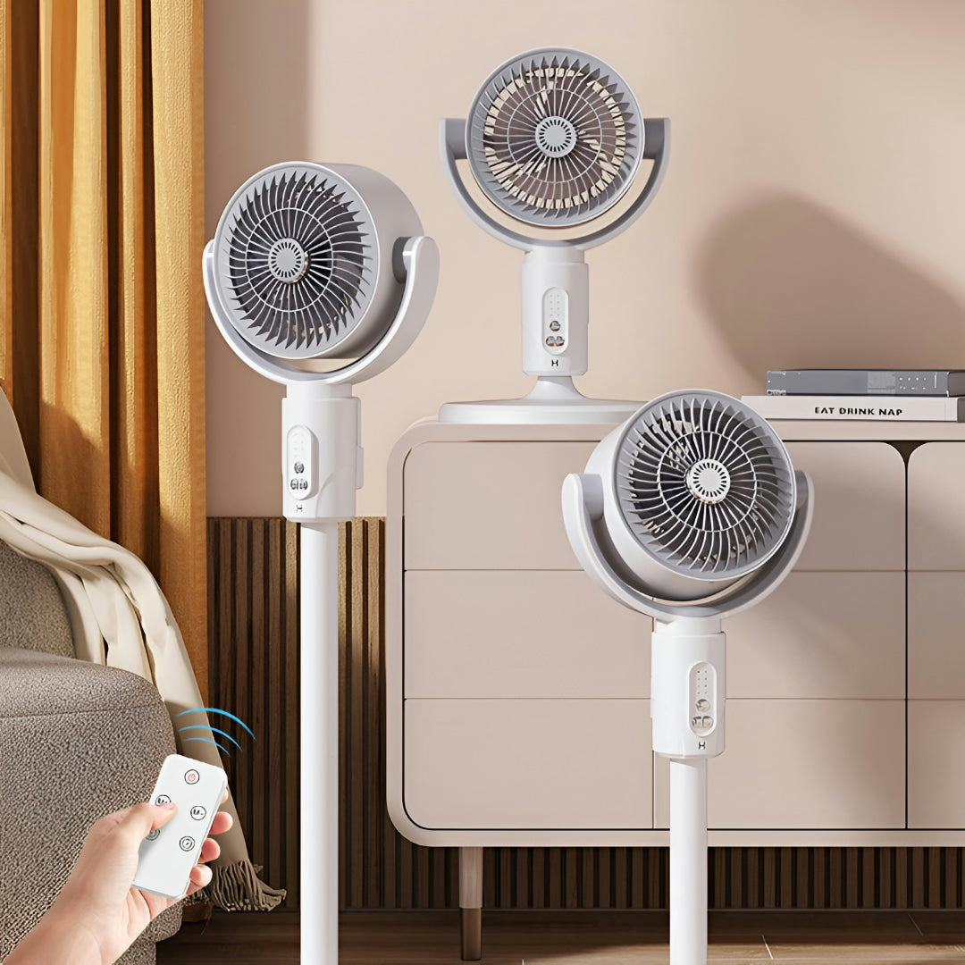 Pěti rychlostní stojanový ventilátor v bílé barvě s oscilací pro domácí použití