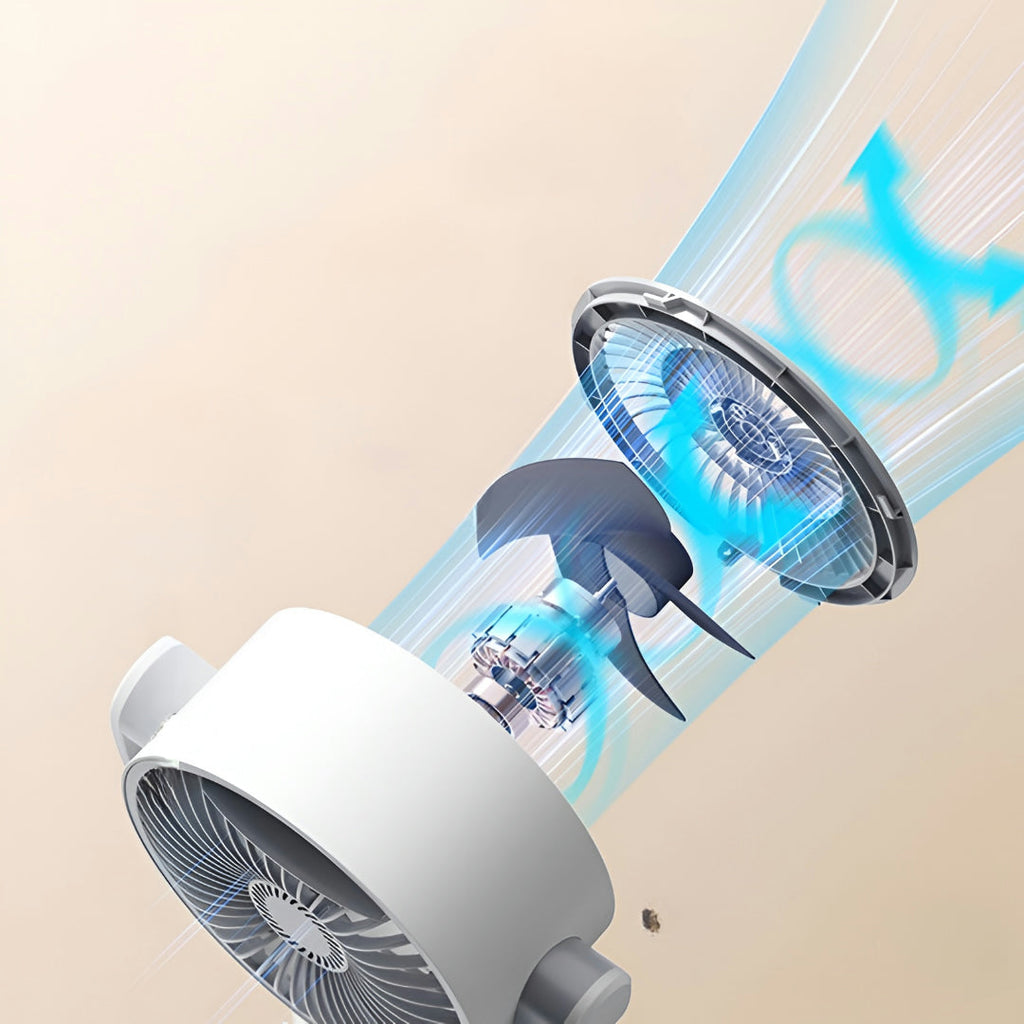 Pěti rychlostní stojanový ventilátor v bílé barvě s oscilací pro domácí použití