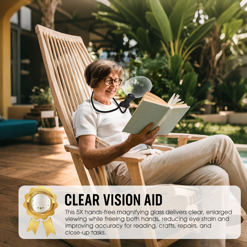 Wearable Magnifier Glasses With 5X And 10X For Reading Crafts Repairs