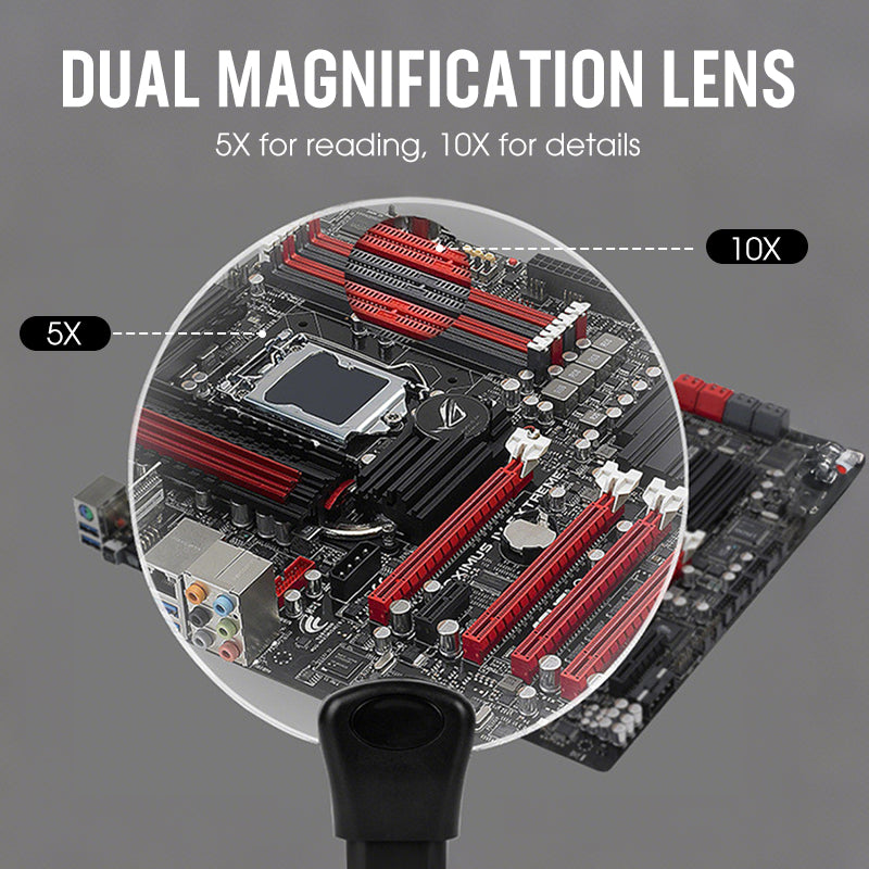 Wearable Magnifier Glasses With 5X And 10X For Reading Crafts Repairs