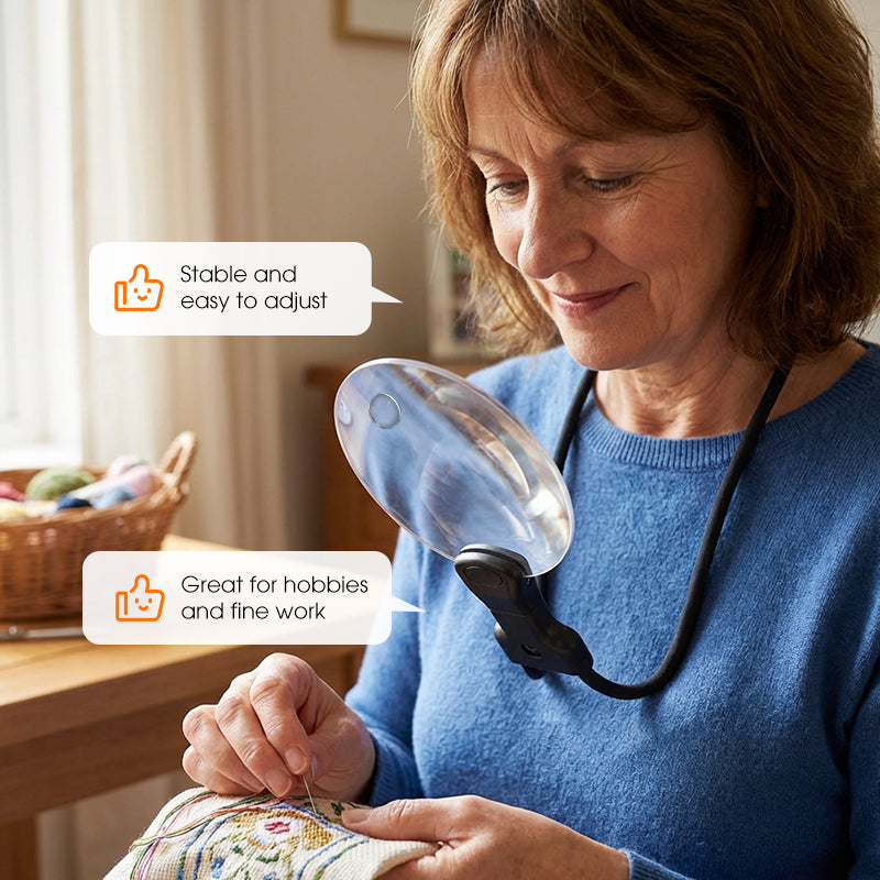 Wearable Magnifier Glasses With 5X And 10X For Reading Crafts Repairs