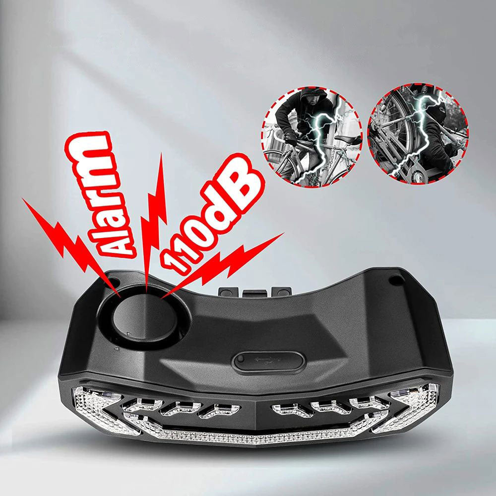 Lumină inteligentă pentru bicicletă cu alarmă antifurt de 110 dB, IP65, 160 lumeni, baterie de 70 de ore