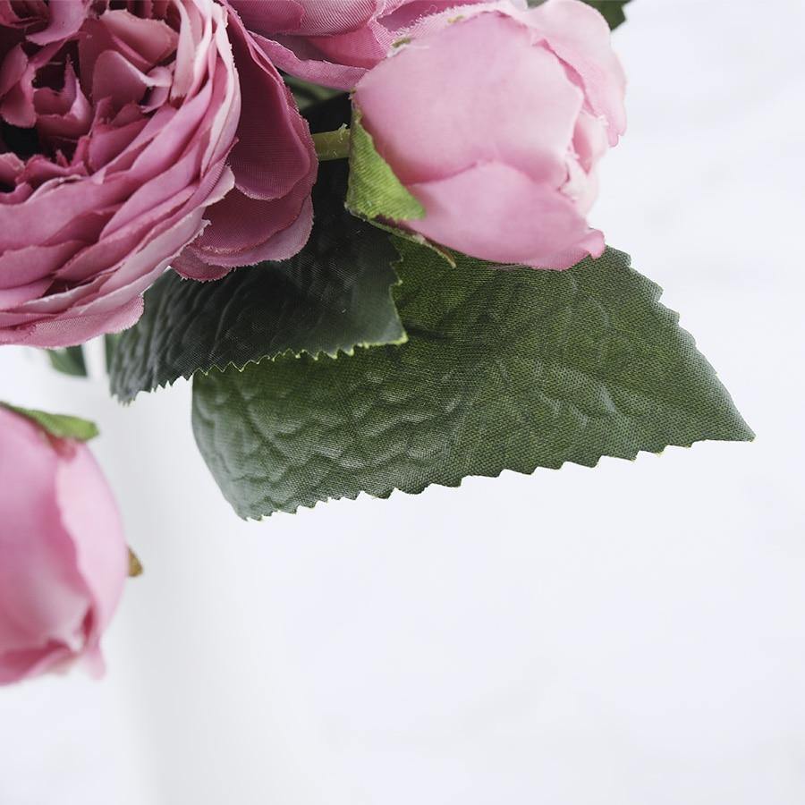 12-Inch Silk Faux Peonies, 9-Piece Artificial Flowers Set