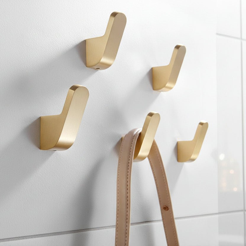 ELVANOR Modern Gold Brass Wall Hooks For Robes, Space-Saving And Elegant