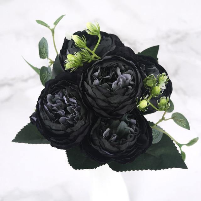 12-Inch Silk Faux Peonies, 9-Piece Artificial Flowers Set