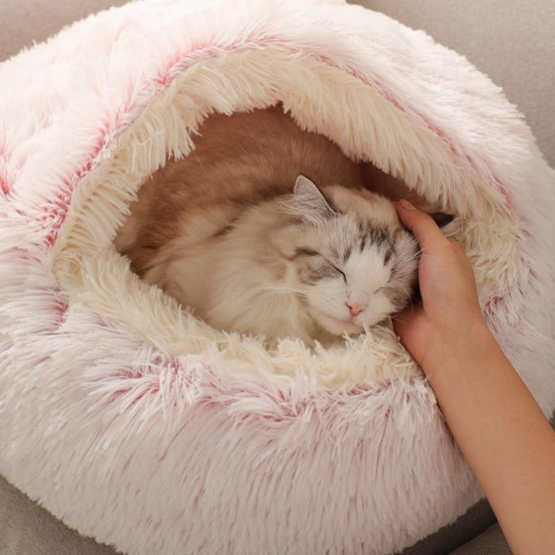 Yuvarlak Peluş Rahatlatıcı Kedi Mağarası