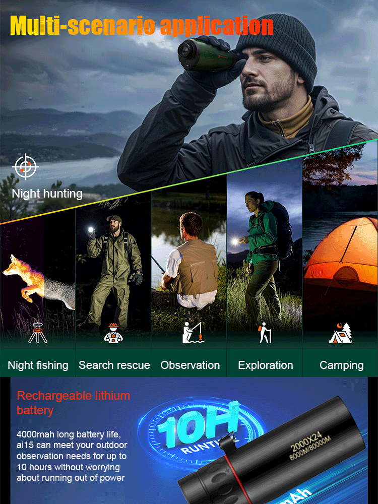 Thermal Imaging Night Scope With 200m Reach And HD Display