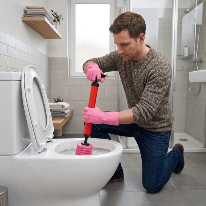 High-Pressure Drain Cleaning Pump for Toilets, Sinks, and Showers