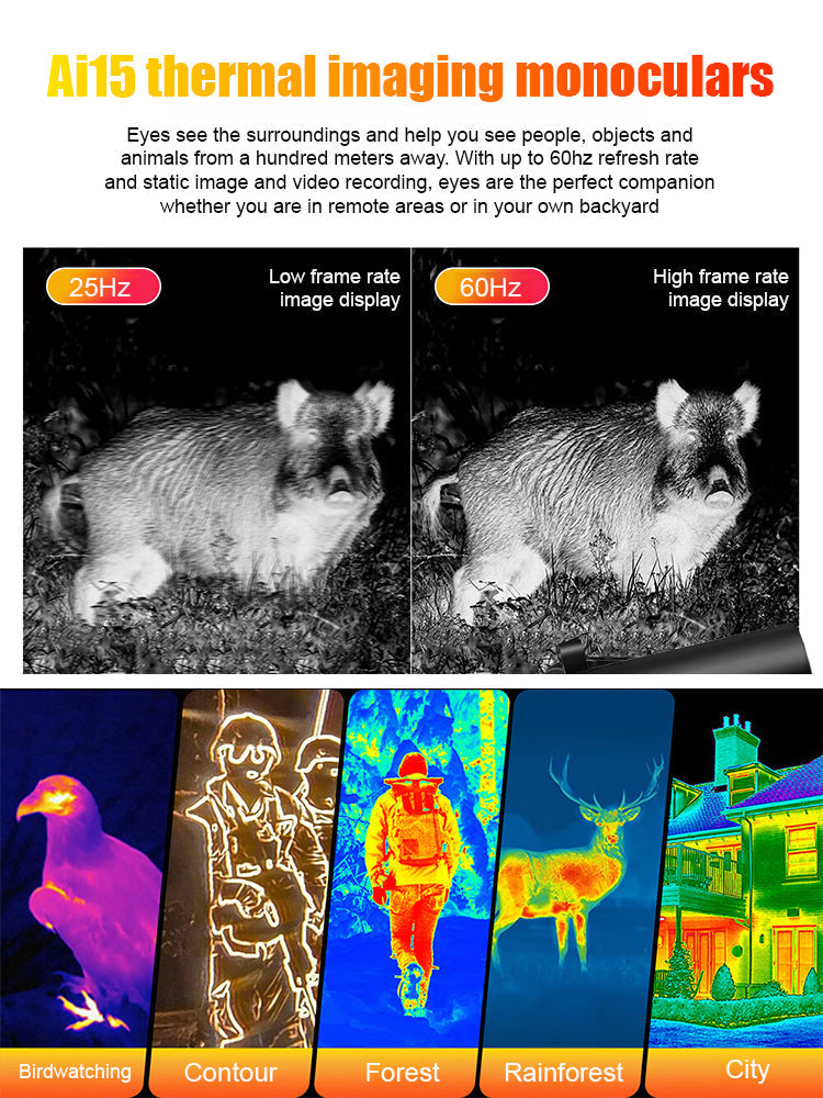 Thermal Imaging Night Scope With 200m Reach And HD Display