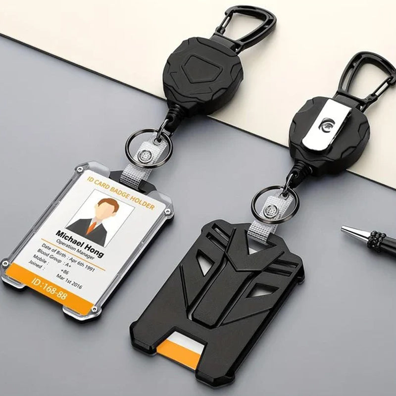 Extendable ID Badge Reel With 80cm Reach And 360 Degree Swivel Carabiner