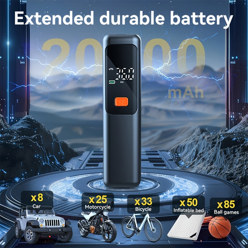Rechargeable Tire Inflator With LCD Display And Auto Shutoff 150 PSI