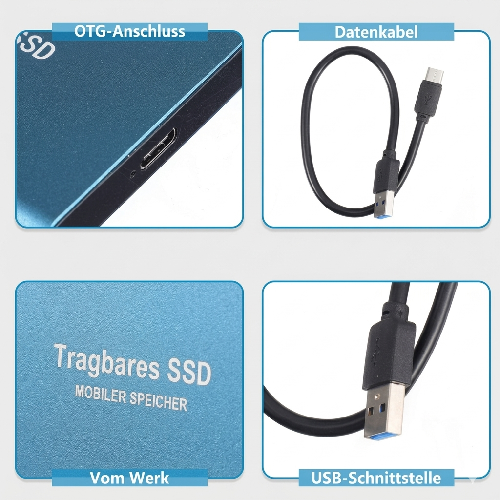 SSD esterno portatile da 2TB, unità solida ultra-veloce di dimensioni tascabili