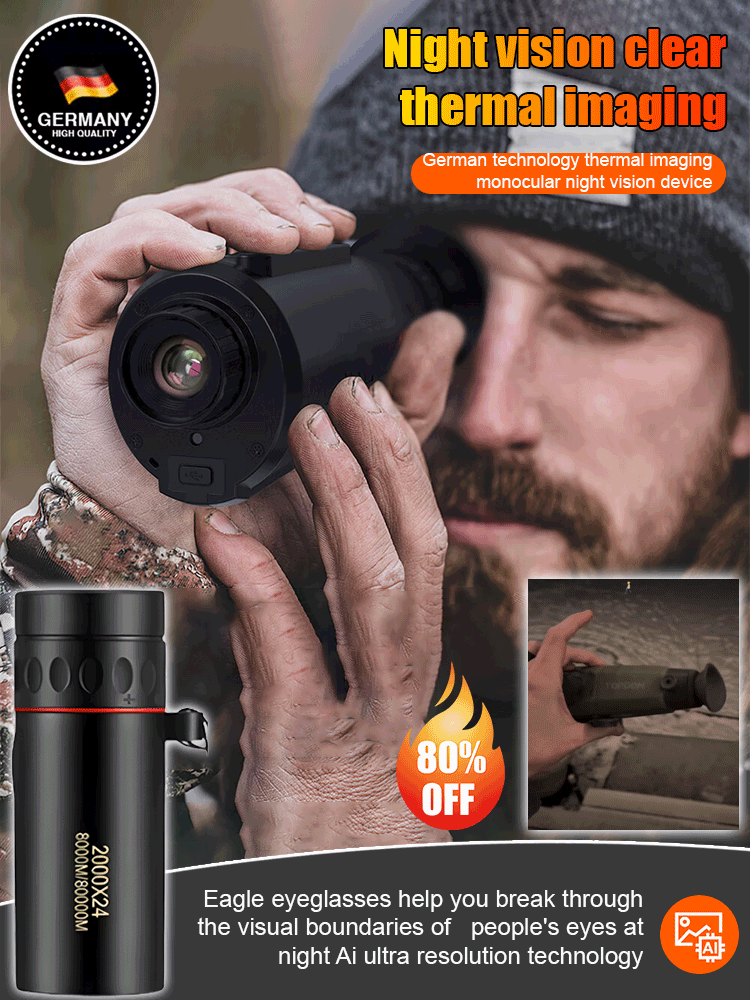 Thermal Imaging Night Scope With 200m Reach And HD Display