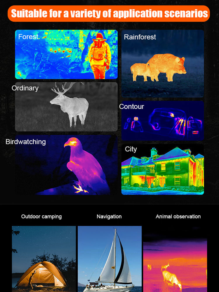 Thermal Imaging Night Scope With 200m Reach And HD Display