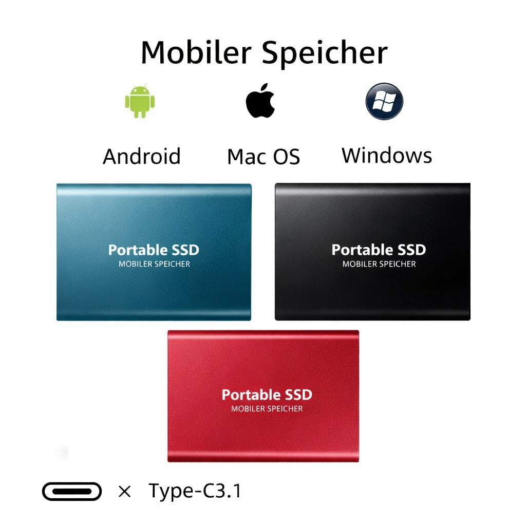 SSD esterno portatile da 2TB, unità solida ultra-veloce di dimensioni tascabili