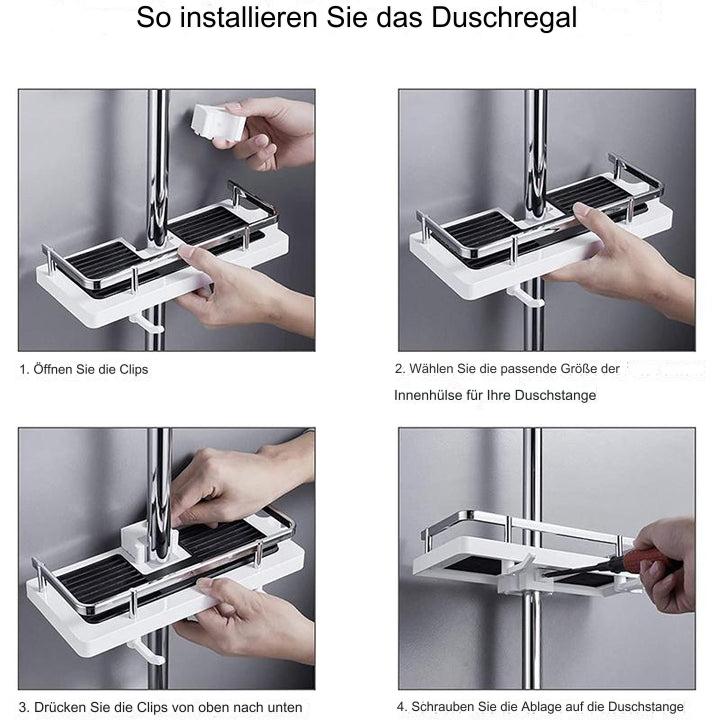Stainless Steel Shower Shelf Clamp, Rust-Resistant, 5Kg Capacity