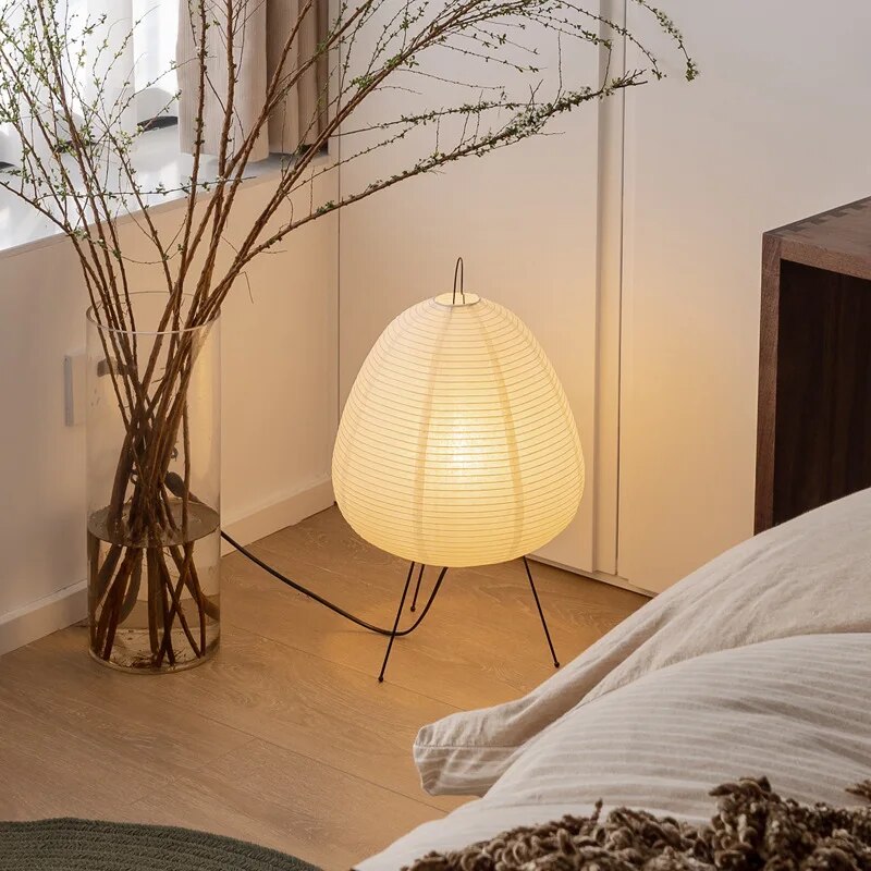 Japansk rispapirlampe LED bordlampe for rolige hjem