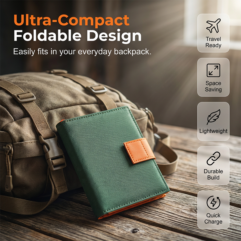 Sun Powered Portable Charger With USB Ports For Mobile Devices
