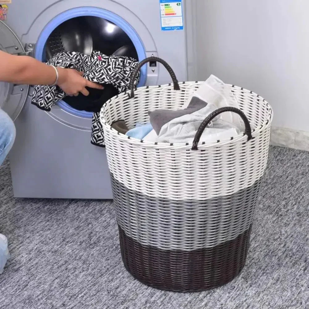 BASKELY Skládací úložný box ve stylu ratanu pro uklizené domovy