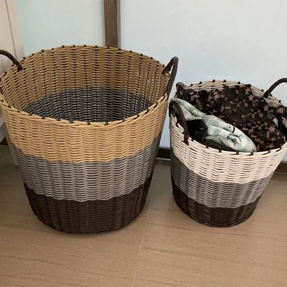 BASKELY Skládací úložný box ve stylu ratanu pro uklizené domovy