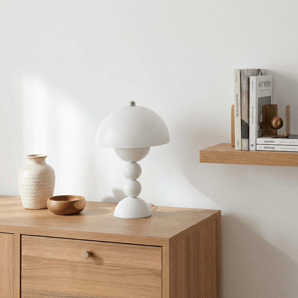 Lampada da Tavolo Nordica Minimalista Ricaricabile con Paralume in Acrilico e Ricarica USB