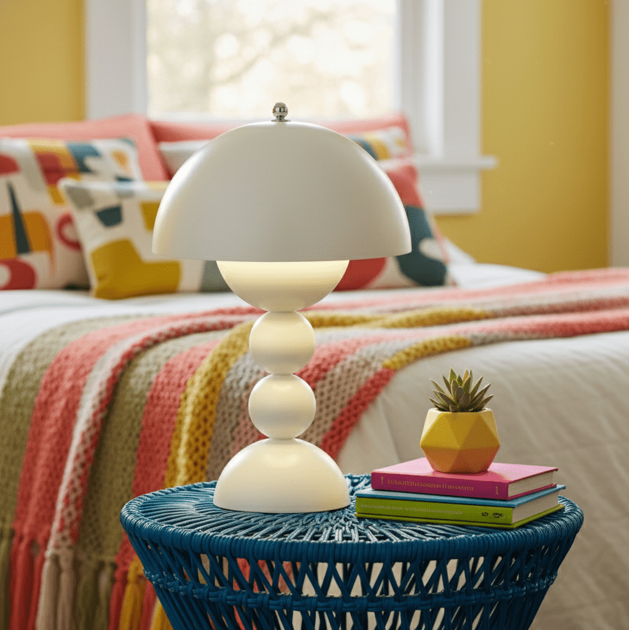 Lampada da Tavolo Nordica Minimalista Ricaricabile con Paralume in Acrilico e Ricarica USB